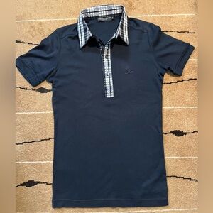 Dolce & Gabbana Navy embroidered polo shirt.